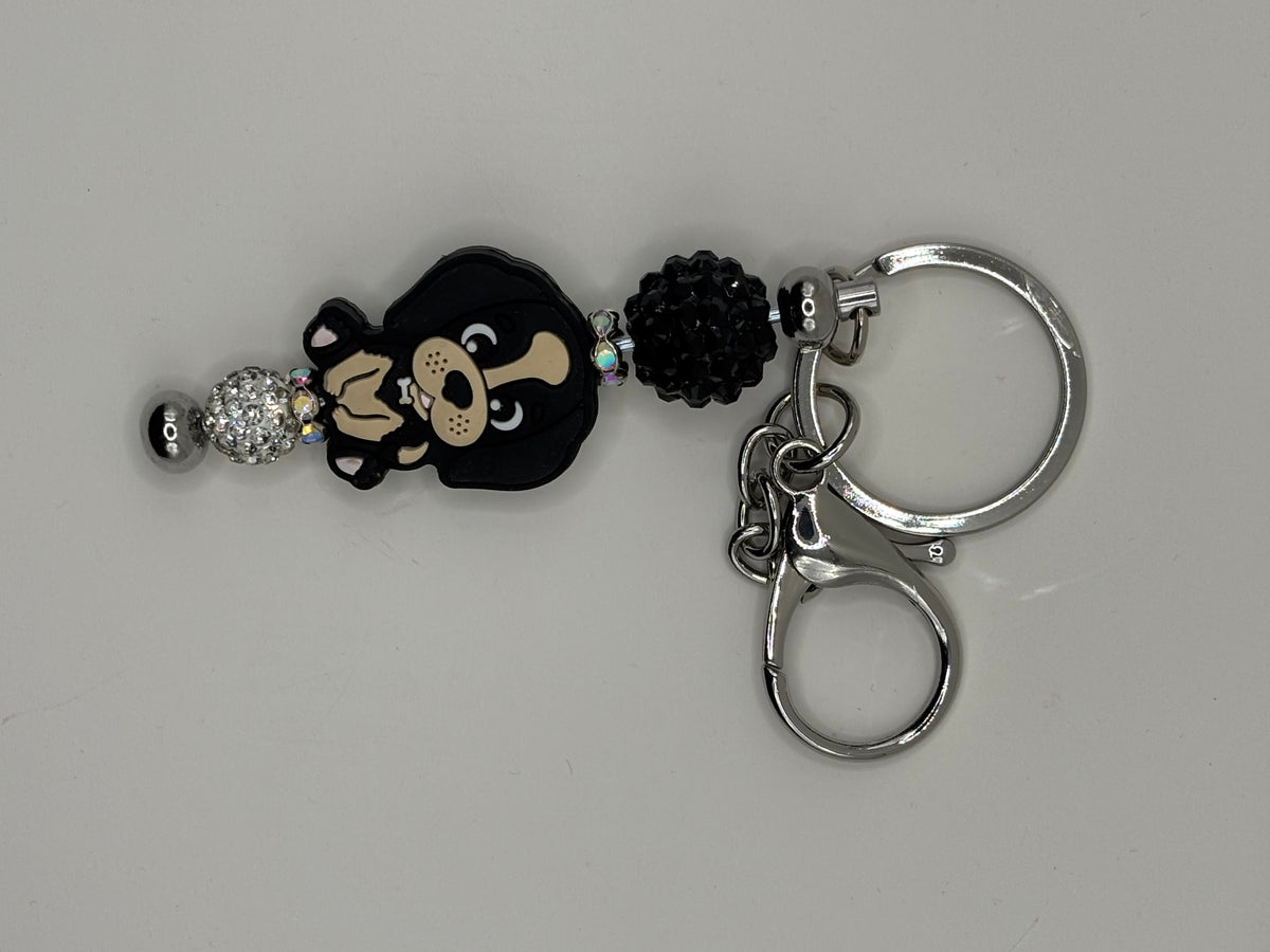 Black Dog Key Chain or Cup Charm