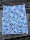 Blue Checked Cherry Book Sleeve/Tablet Sleeve