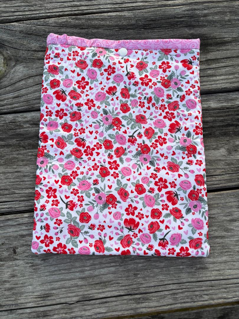 Pink Floral Book Sleeve/Tablet Sleeve